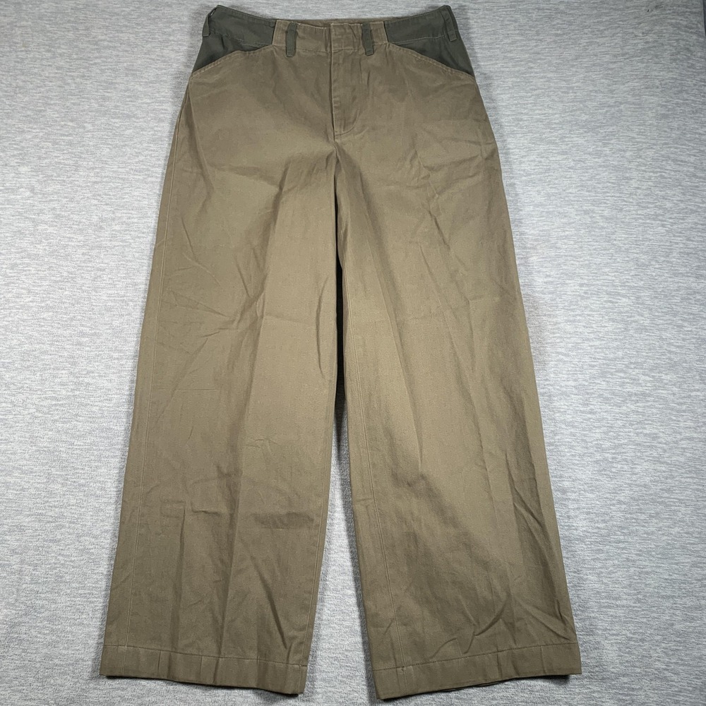 rag & bone Two-Tone Olive Green Wide-Leg Pants